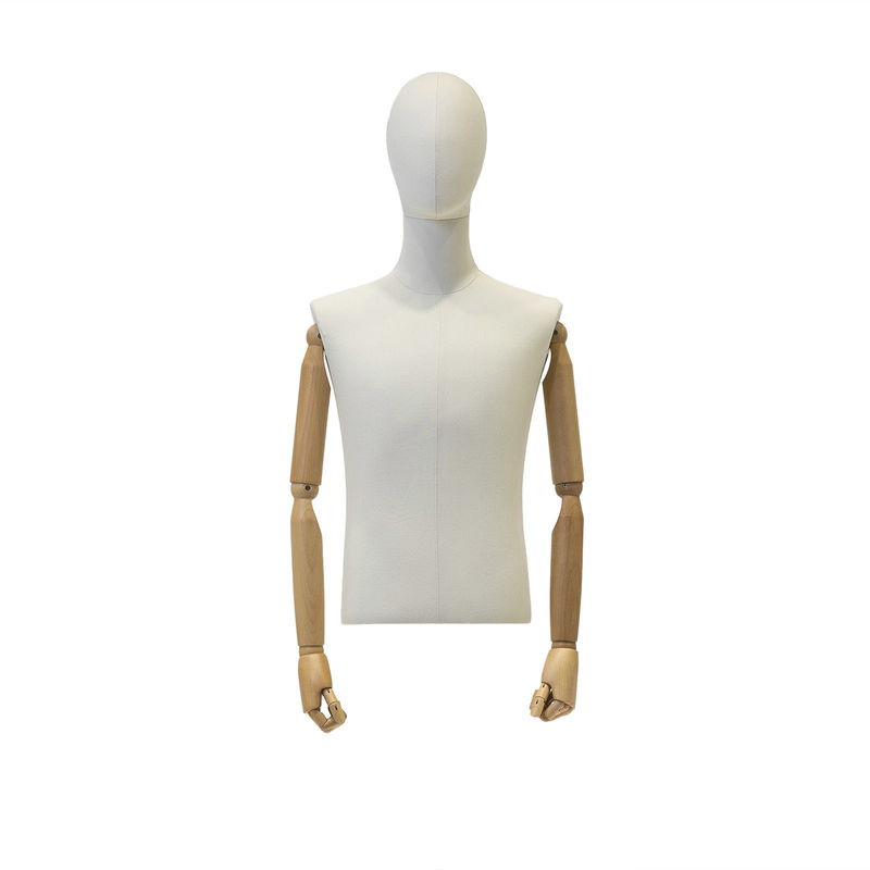 Male Half Body Thickened Wrap Body Mannequin with Natural Body Curves in Fashion Stores